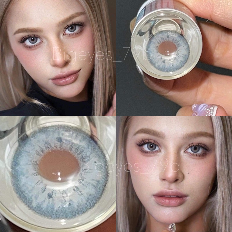 Gray ขนาดตาโต (Bigeyes) กรองแสง uv จดทะเบียนถูกต้อง คอนแทคเลนส์สัญชาติเกาหลี