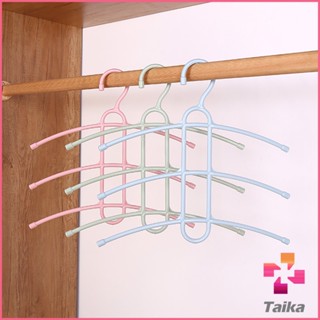 Taika ไม้แขวนเสื้อ ก้างปลา ไม้แขวน 3 ชั้น  Portable Hanger