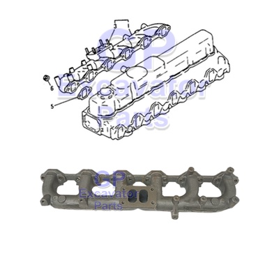 SK200 / SK200-3 / 6D31 HYDRAULIC EXCAVATOR ENGINE EXHAUST MANIFOLD (ME088485)