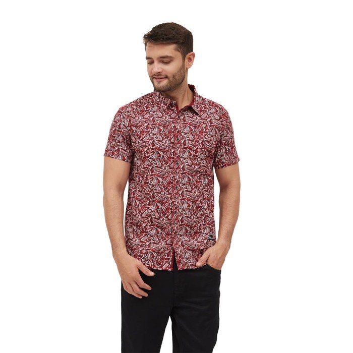 MERAH KEMEJA D&f MENS SHIRT เสื้อเชิ้ตผู้ชายสีแดง - M COOL JUMBO PREMIUM LATEST PLAIN ADULT MOTIF F3