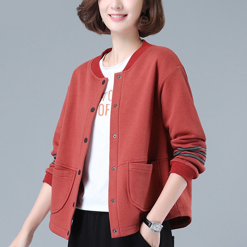 เสื้อแจ็กเก็ต ผ้าฝ้ายแท้ 100% ทรงหลวม ขนาดใหญ่ เข้ากับทุกการแต่งกาย แฟชั่นฤดูใบไม้ผลิ และฤดูใบไม้ร่วง สไตล์เกาหลี สําหรับผู้หญิงวัยกลางคน 2022