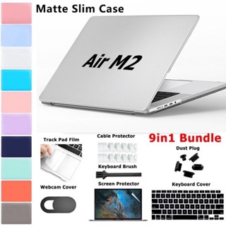 [9in1] เคสคริสตัล ผิวด้าน สําหรับ Macbook air 13 Case M2 Pro 14 16 M1 A2681 Pro A2442 A2485 Pro 13 2020 A2338 A2337 A2289 air 13 นิ้ว A2179 2021