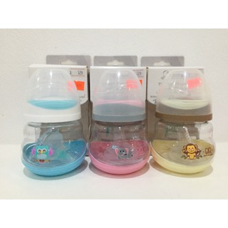 Sale ปิดกิจการ!! Attoon Wide Neck Tritan Premium ขวดนม 5 ออน/150 mL คอกว้าง ขวดใส จุก S Anti-colic