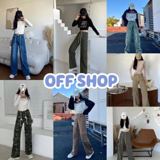 OFF SHOP พร้อมส่ง (OFF-8181)  กางเกงยีนส์ขายาว ทรงกระบอกใส่สบาย กระเป๋า2ข้าง-NZ