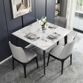 WISFOR โต๊ะอาหาร โต๊ะกินข้าว หินอ่อน Marble Dining Table with Metal Base