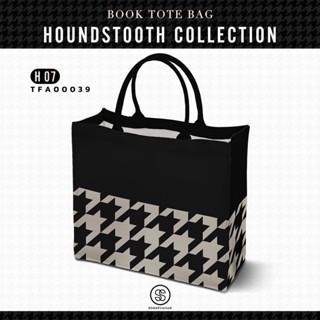 กระเป๋า Book Tote Bag HOUNDSTOOTH COLLECTION รหัส TFA00039 #SOdAbag #SOdAPrintinG