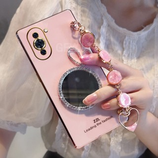 2022 New เคสโทรศัพท์ Huawei Nova 10 / Nova10 Pro / Nova 10 SE Fashion Rabbit Makeup Mirror with Shell Bracelet Plating Soft Case Cover Nova10Pro Nova10SE เคส