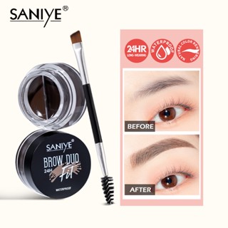 Saniye 2 in 1 ครีมเจลเขียนคิ้ว 4 สี กันน้ํา แห้งเร็ว พร้อมแปรง 29 กรัม M341