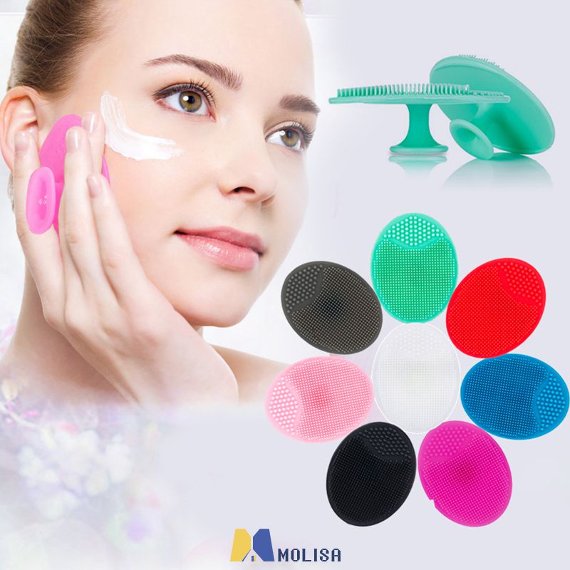 Silica Gel Cleaning Pad Wash Face Facial Exfoliating Brush Skin Scrub Cleanser เครื่องมือ MOLISA
