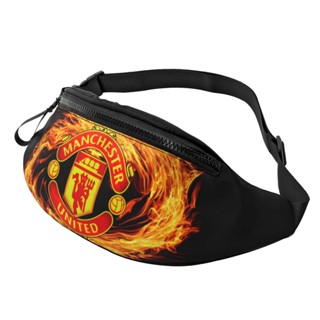Manchester United Fanny Packs สําหรับผู้หญิง ผู้ชาย, กระเป๋าสะพายข้าง สีดํา, กระเป๋าเข็มขัด พร้อมสายรัดปรับได้