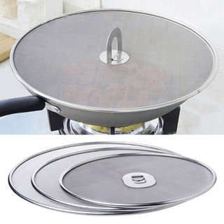 【AG】Pot Splatter Screen Oil Proofing Foldable Handle Stainless Steel Pot Lid Filter Splash Guard for Kitchen