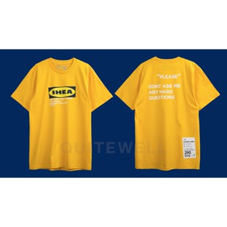 เสื้อคนอ้วนผญ เสื้อผู้ชายเท่ แฟชั่นยูนิเซ็กซ์✖QW_T_23 IHEA MUSTARD V.2 เหลือง เสื้อยืดสีขาวผู้ชาย