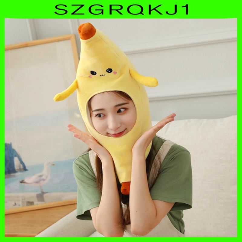 [szgrqkj1] หมวกกล้วย แบบนิ่ม พร็อพถ่ายรูป สําหรับแต่งคอสเพลย์ ปาร์ตี้