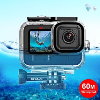 Puluz เคสกล้องดําน้ํา กันน้ํา 60 เมตร สีดํา สําหรับ GoPro HERO11 GoPro HERO10 HERO9