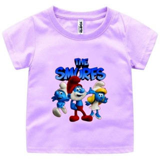 เสื้อยืด ลาย THE SMURFS สําหรับเด็กผู้ชาย ผู้หญิง อายุ 1-12 ปี