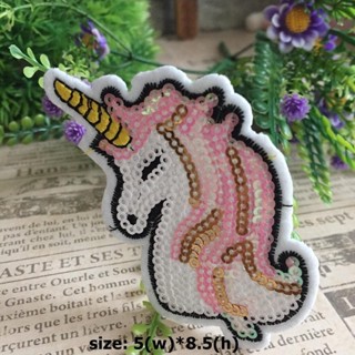 ม้ายูนิคอร์น unicorn ตัวรีดติดเสื้อ อาร์มรีด อาร์มปัก ตกแต่งเสื้อผ้า หมวก กระเป๋า แจ๊คเก็ตยีนส์ Cute Embroidered Iron...