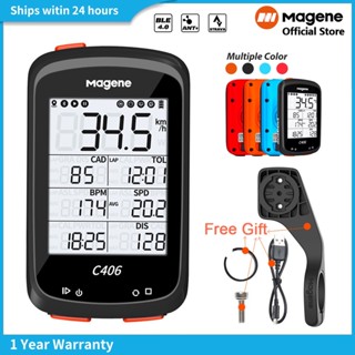 Magene C406 จักรยานคอมพิวเตอร์ Speed Meter ไร้สาย GPS จักรยาน Cadence Speed Sensor วัดอัตราการเต้นของหัวใจ สมาร์ทเทรนเนอร์ GPS Strava