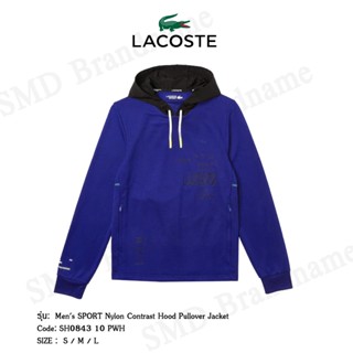 Lacoste เสื้อฮู้ดแขนยาว รุ่น Mens SPORT Nylon Contrast Hood Pullover Jacket Code: SH0843 10 PWH