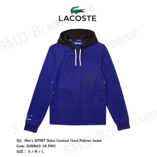 Lacoste เสื้อฮู้ดแขนยาว รุ่น Mens SPORT Nylon Contrast Hood Pullover Jacket Code: SH0843 10 PWH