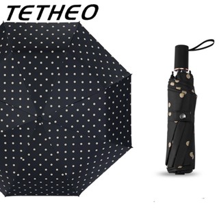 TETHEO ร่มกันฝน ร่มกันแดด ร่มกันยูวี ลายเย็บปักถักร้อย  ขนาดเล็ก ใส่กระเป๋าได้ ร่มกันUV ร่มพับได้ Umbrella