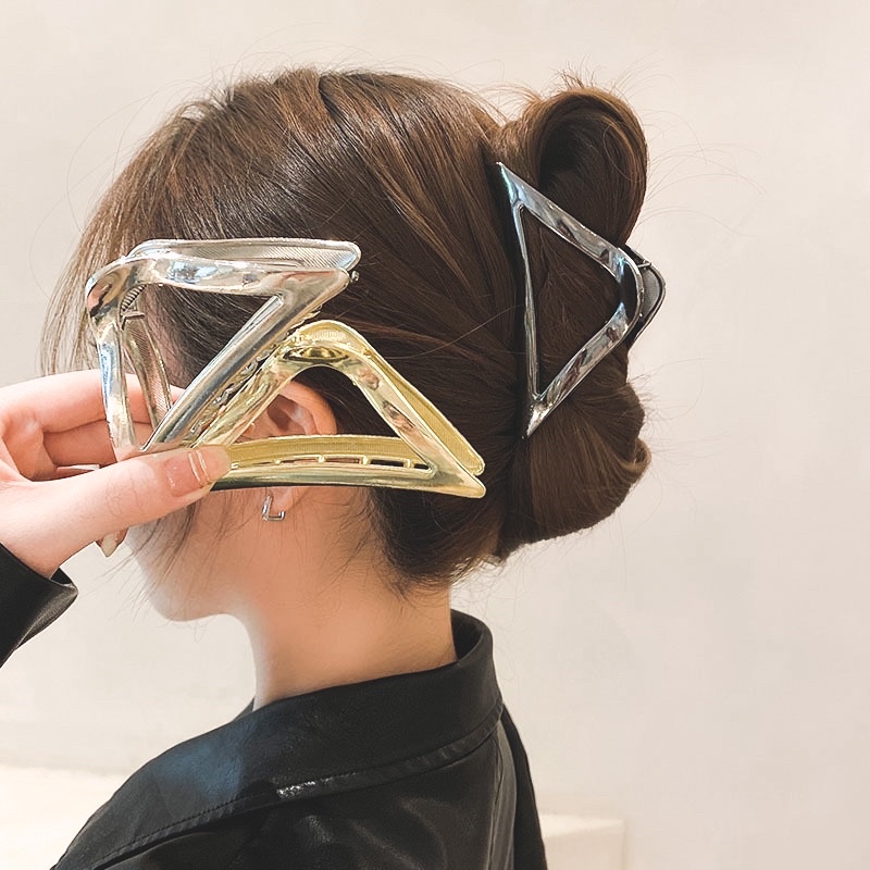 กิ๊บติดผมโลหะ กิ๊บหนีบผม Triangle Clip สวยเรียบมินิมอล 10.5 cm.พร้อมส่งในไทย!!!