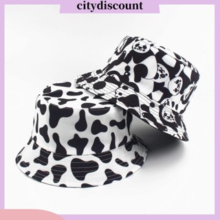 &lt;citydiscount&gt; หมวกบักเก็ตพิมพ์ลายแพนด้าน่ารักสําหรับผู้หญิง