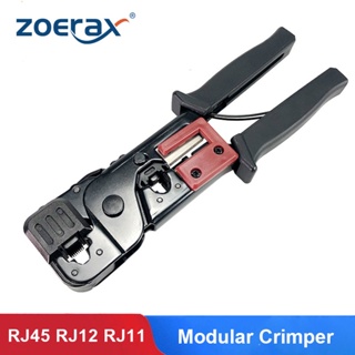 Zoerax [RJ45 RJ12 RJ11 Modular Crimper] ตัวเชื่อมต่อเครือข่าย 8P 6P 4P และแถบอีเธอร์เน็ต CAT5 CAT6