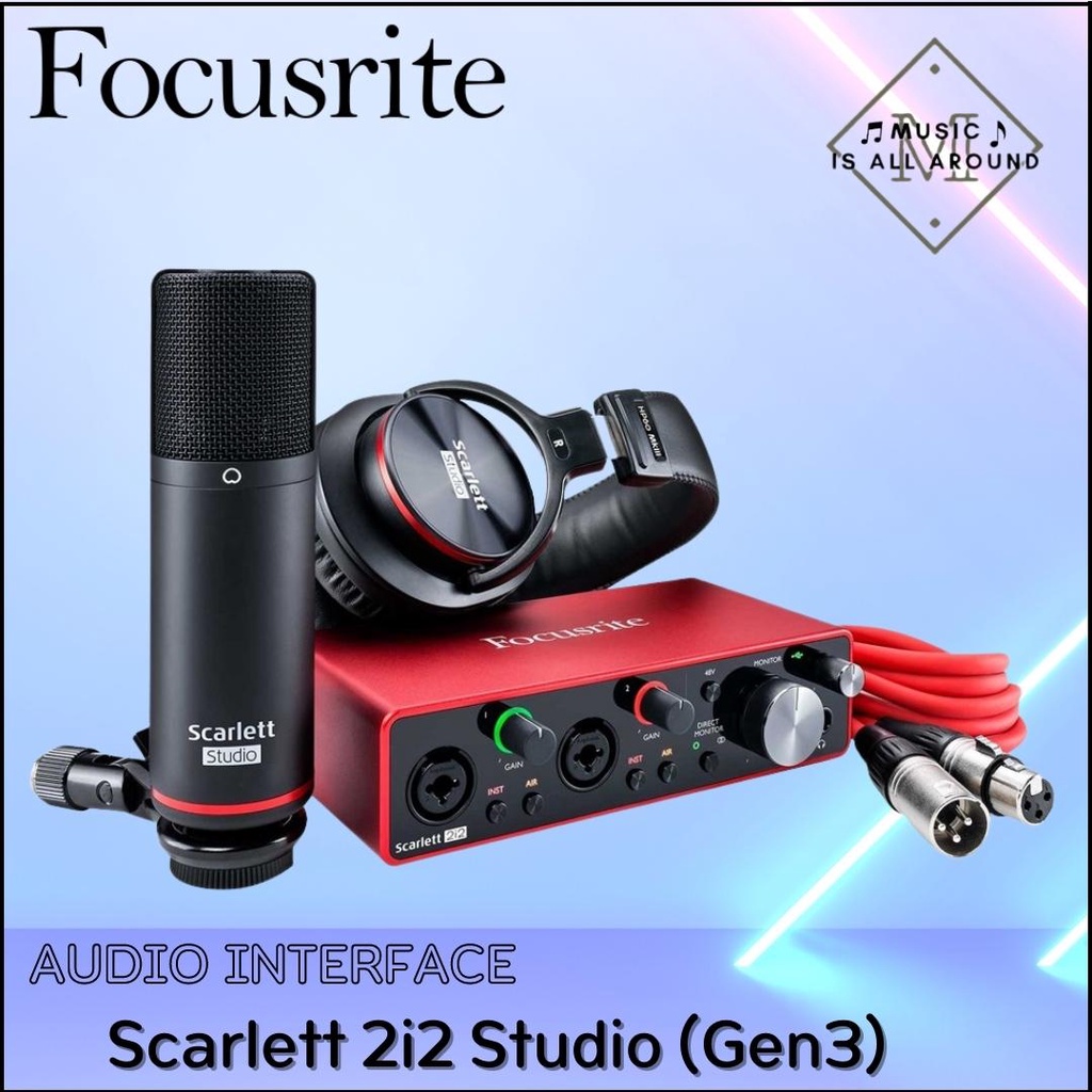 Audio Interface Focusrite Scarlett 2i2 Studio (Gen3) อุปกรณ์บันทึกเสียงในสตูดิโอ