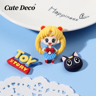 【Cute Deco】แผ่นป้ายเรซิ่น รูปการ์ตูนเด็กผู้หญิงน่ารัก (3 แบบ) สําหรับตกแต่งรองเท้า Crocs DIY