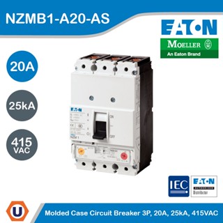 EATON Molded Case Circuit-Breaker (MCCB) 3P, 20A, 25kA ที่ 415VAC รหัส NZMB1-A20-AS สั่งซื้อได้ที่ร้าน Ucanbuys