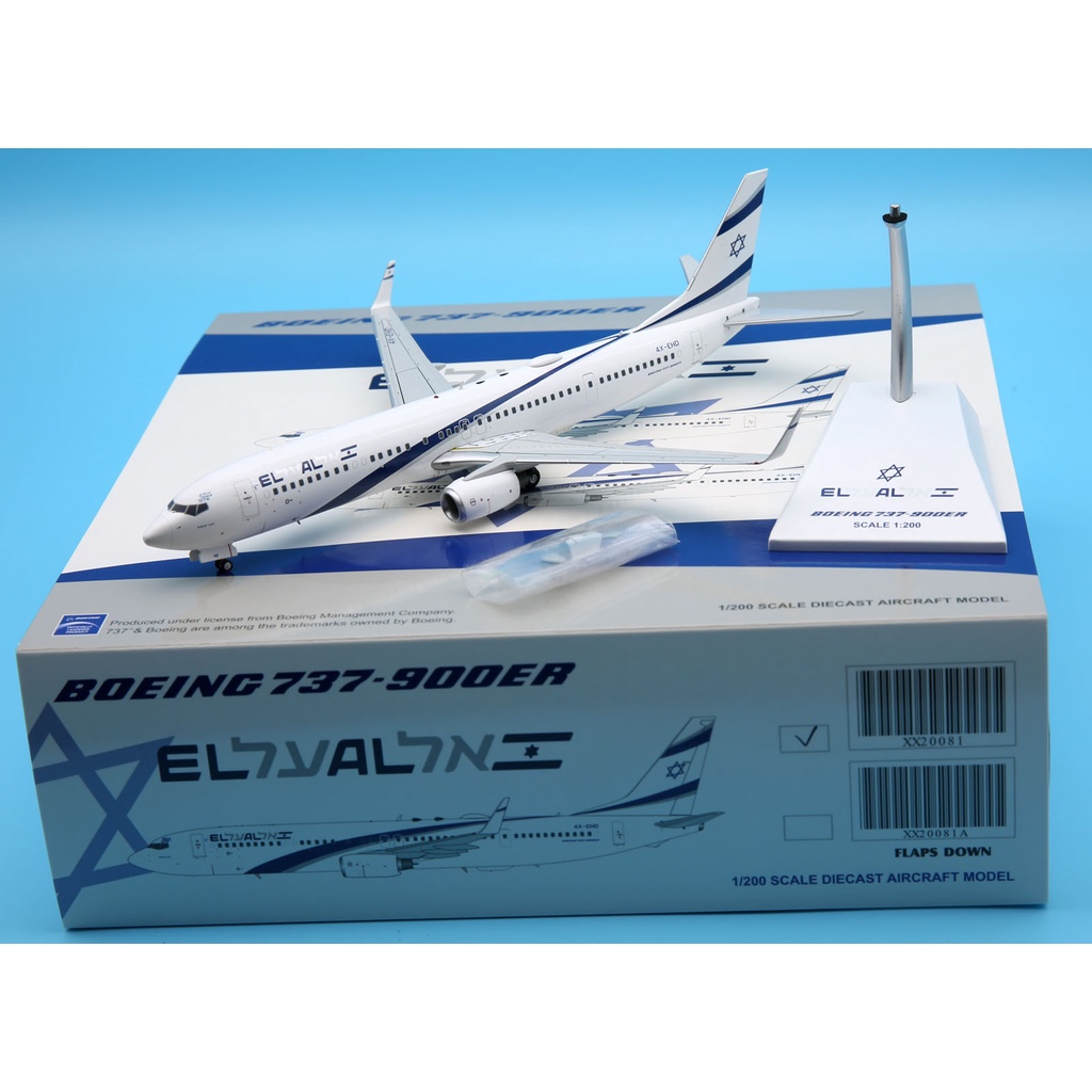 XX20081 เครื่องบินสะสมโลหะผสม JC Wings 1:200 EI AI Israel Airlines "Peace same" โบอิ้ง B737-900ER เค