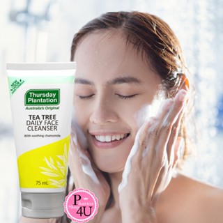 Thursday Plantation Tea Tree Daily Face Cleanser 75 ml.ผลิตภัณฑ์ทำความสะอาดผิวหน้า มีส่วนผสมของที ทรี ออยล์ และคาโมมายล์