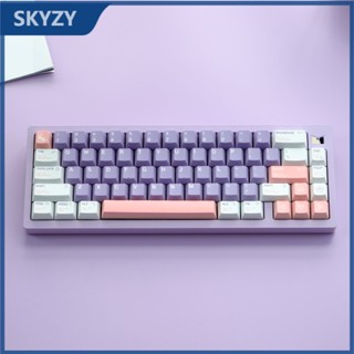 129 คีย์ Lilac Keycaps Cherry Profile สีม่วงสีชมพู PBT Dye Sub เชิงกล คีย์บอร์ด Keycap