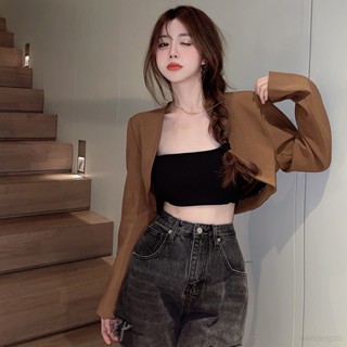 เสื้อคาร์ดิแกน เสื้อกั๊ก ตัวสั้นพิเศษ ออกแบบดี สําหรับผู้หญิง