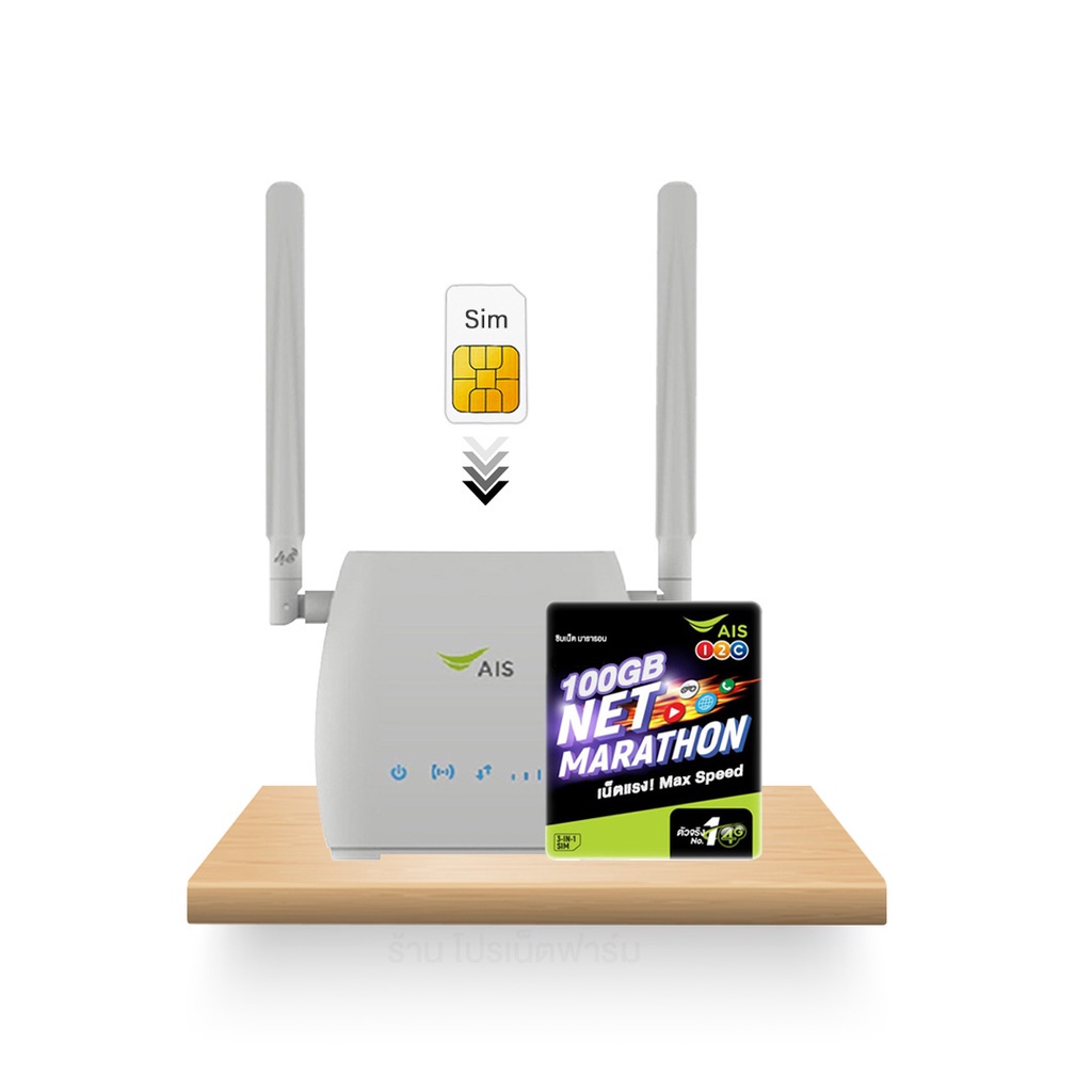 Ais 4G Hi-Speed Home WiFi White (RU S10) พร้อมซิม AIS มาราธอน 100GB แรง Max speed เร้าท์เตอร์พกพาได้ ส่งฟรี