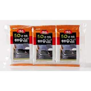 🍙 พร้อมส่ง 🍙 สาหร่ายอบกรอบปรุงรสแฮซง HAESONG SEASONED LAVER (4G X 3P)/แยกขายสาหร่ายโรยข้าว