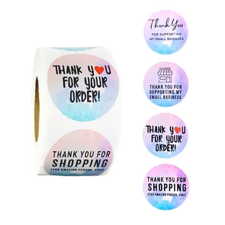 พร้อมจัดส่ง สติกเกอร์เบเกอรี สติกเกอร์ขอบคุณ PEAR 500 ดวง /ม้วน HB0065