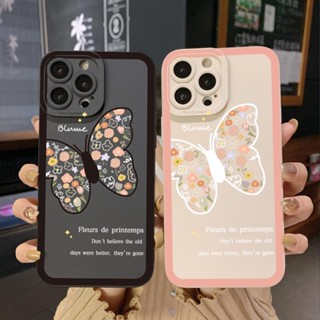 เคสโทรศัพท์มือถือ ขอบสี่เหลี่ยม ลายดอกไม้ ผีเสื้อ พร้อมสายคล้อง หรูหรา สําหรับ Infinix Hot 12i 10S 11 10 Play 11S 10i Smart 6 HD X6511 X657B X6512 Note 12 G96