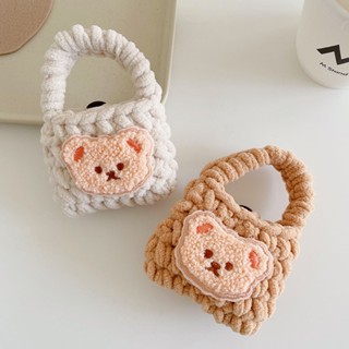 เคสหูฟังบลูทูธ ผ้ากํามะหยี่ขนนิ่ม ลายหมีน่ารัก สําหรับ Airpods 3 Pro2 1 2 Pro