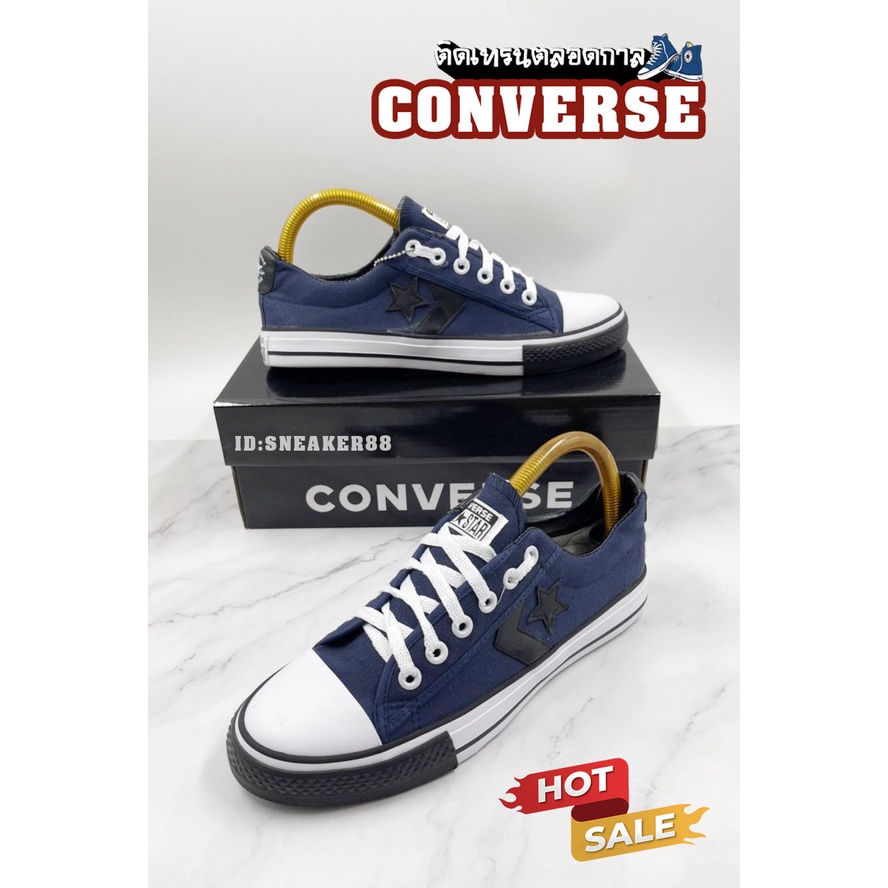 รองเท้าผ้าใบ Convers One Star สีกรม แฟชั่น ใส่ได้ทั้งผู้ชายและผู้หญิง สินค้าถ่ายจากงานจริง