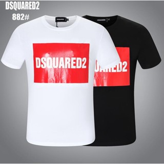 เสื้อยืดสีพื้น 22 FW ฤดูร้อน 1964 Dsquared2 ผู้ชาย / ผู้หญิงฮิปฮอปคอกลมเสื้อยืดแขนสั้นผ้าฝ้ายหัวรถจักรพิมพ์จดหมายลําลอง