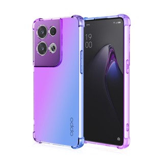 เคสโทรศัพท์ซิลิโคนใส แบบนิ่ม ไล่โทนสี กันกระแทก สําหรับ OPPO reno 8 Pro 8Z reno8 4G 5 Pro 5G 4G reno 3 Pro