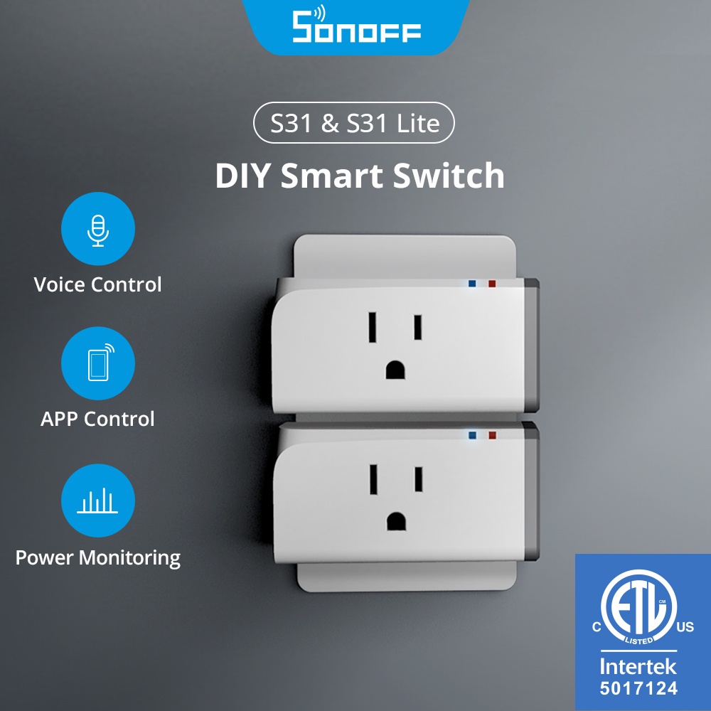 Sonoff S31 / S31 Lite US 15A สมาร์ทซ็อกเก็ต จอมอนิเตอร์ เต้าเสียบ ควบคุมสมาร์ทโฮม Wifi สวิตช์