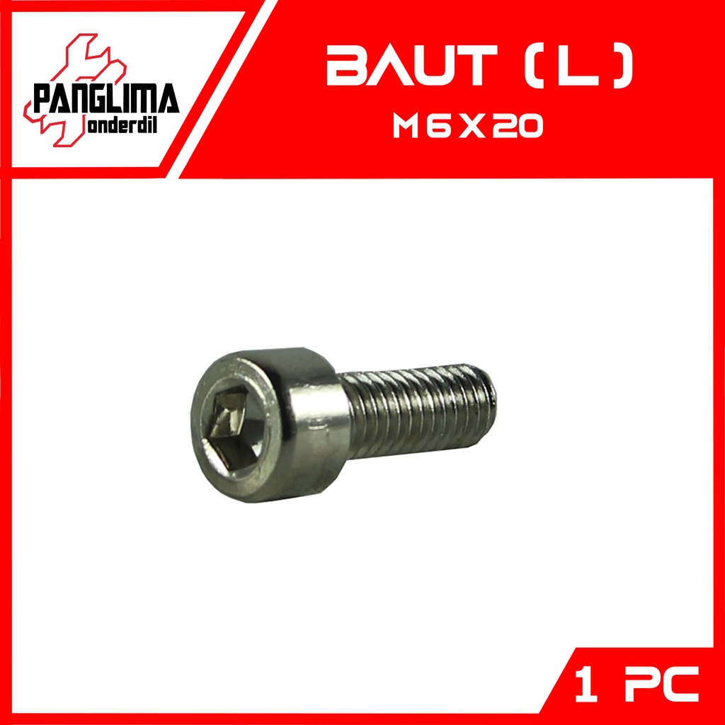 L-L5 Bolt M6x20-6X20-M 6 x 20 Key-K 5 P-Pitch 1 Bolt-Bolt