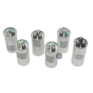 คาปาซิเตอร์ แคปรันแอร์ แบบ3ขั้ว 25UF+1.5 30UF+2UF 35UF+2 40UF+3 45UF+1.5 50UF+1.5 55UF 60uf+6 440v อลูมิเนียมสีเงิน