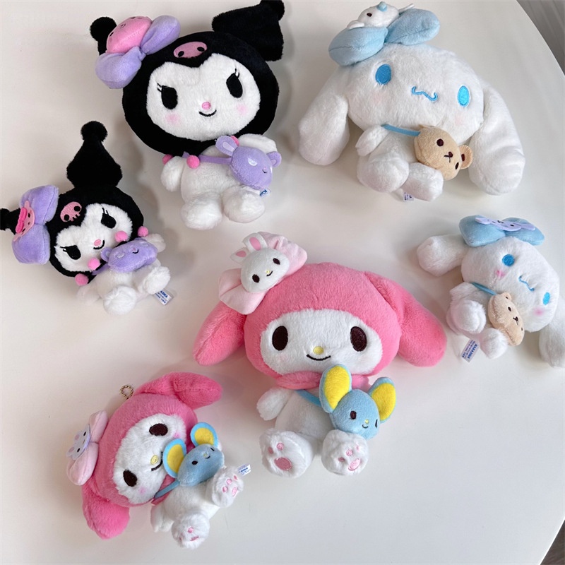 Kawaii Sanrio พวงกุญแจตุ๊กตา Kuromi Cinnamoroll Melody น่ารัก ของขวัญวันเกิด สําหรับเด็ก