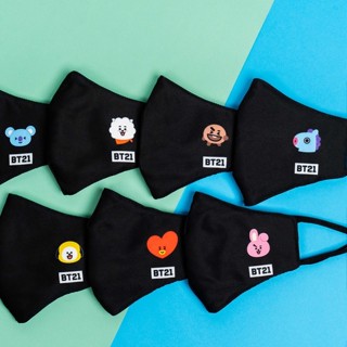 SEOULR | BT21 COTTON MASK หน้ากากผ้า (ความหนา 3 ชั้น) (สินค้าลิขสิทธิ์แท้)