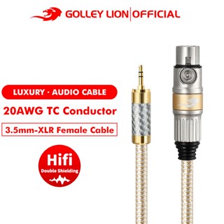 Golley LION XLR To 3.5 มม. ไมโครโฟนเสียง HiFi Cable XLR Female To Mini Jack Aux Mic Cord สําหรับกล้อง DSLR กล้องคอมพิวเตอร์ - สไตล์หรูหรา