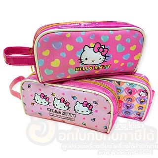 กระเป๋า Hello Kitty กระเป๋าคิตตี้ กระเป๋าดินสอ ซิปโค้ง ใบใหญ่ ลายคิตตี้ ลิขสิทธิ์แท้ KT-1004 คละลาย จำนวน 1ชิ้น พร้อมส่ง