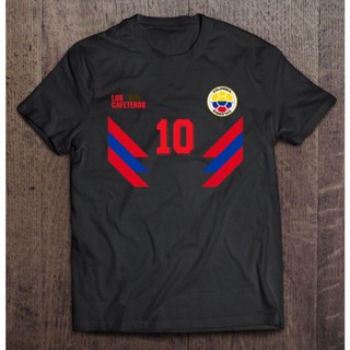 [COD]เสื้อยืด ผ้าฝ้าย พิมพ์ลายฟุตบอล Colombia National Football Soccer สไตล์เรโทร สําหรับผู้ชายS-5XL